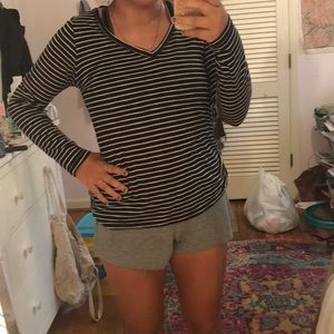 Striped black tee